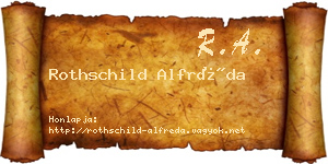 Rothschild Alfréda névjegykártya